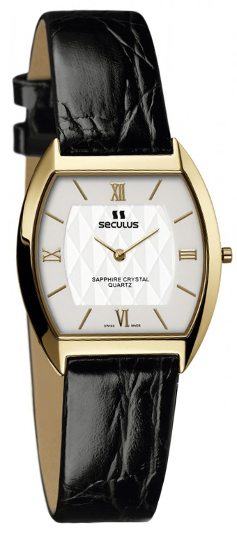 Наручные часы Seculus Fascination Shape 1613.1.106 white, pvd, black leather
