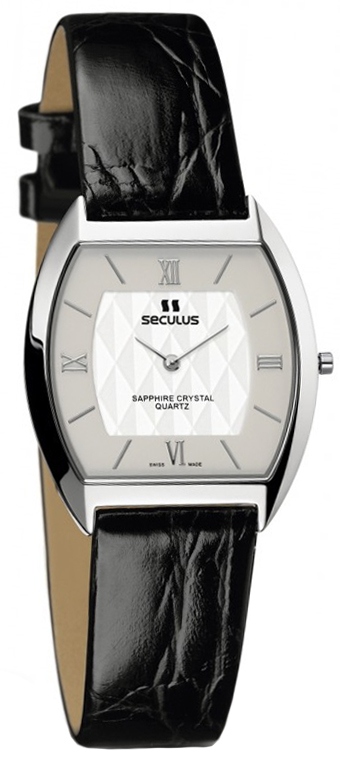 Наручные часы Seculus Fascination Shape 1613.1.106 white, ss, black leather